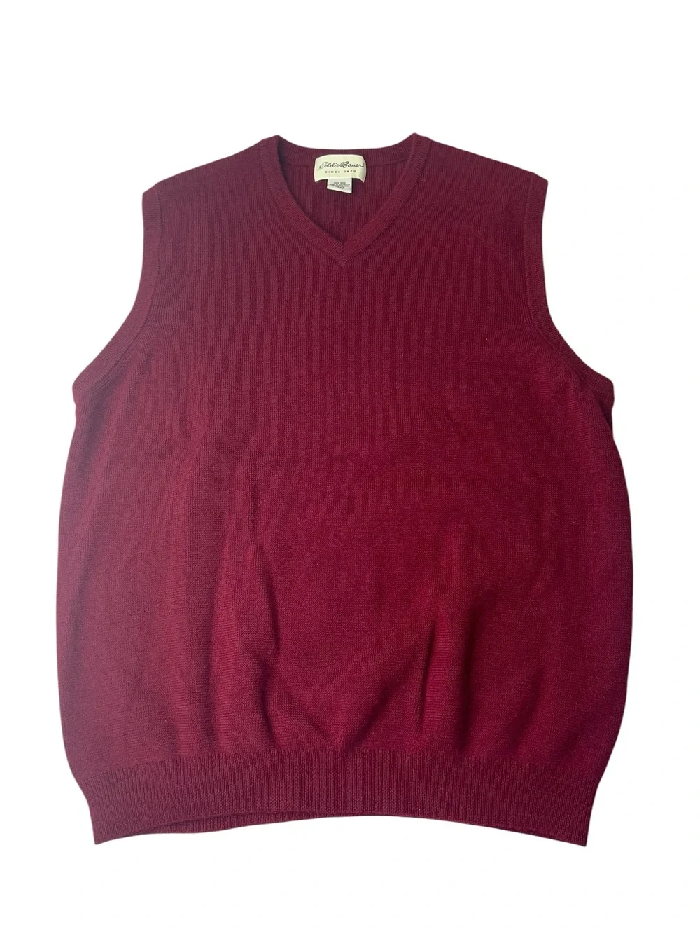 Eddie Bauer Men’s XL Tall 100% Wool Red/Black Sweater Vest Bundle